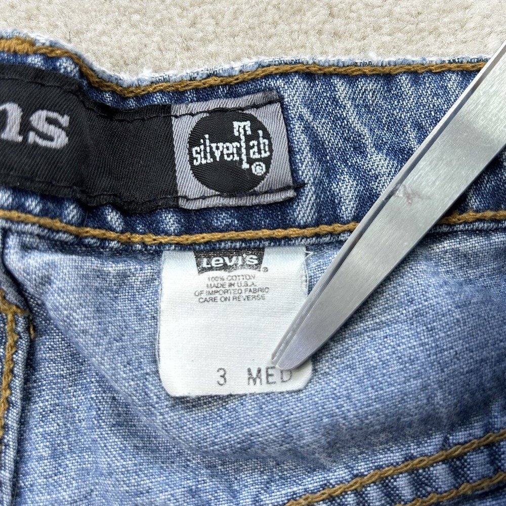 Vintage 90s Levis Silvertab Jeans Women's 3 Baggy Skater USA Carpenter Wide Leg - Picture 9 of 11